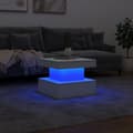 Miniatyrbild 5 av 11: vidaXL Soffbord med LED vit 50x50x40 cm