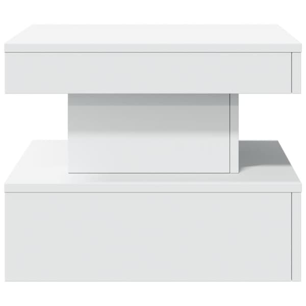 vidaXL Soffbord med LED vit 50x50x40 cm