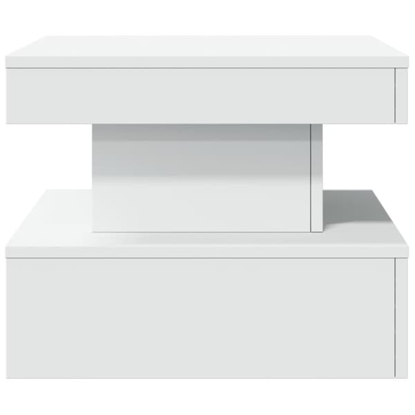 vidaXL Soffbord med LED vit 50x50x40 cm