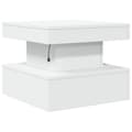 Miniatyrbild 9 av 11: vidaXL Soffbord med LED vit 50x50x40 cm