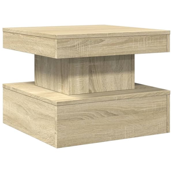 vidaXL Soffbord med LED sonoma-ek 50x50x40 cm
