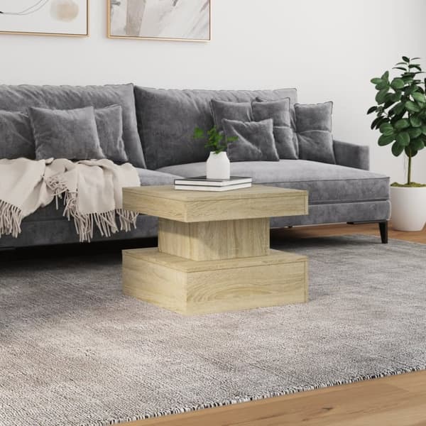 vidaXL Soffbord med LED sonoma-ek 50x50x40 cm