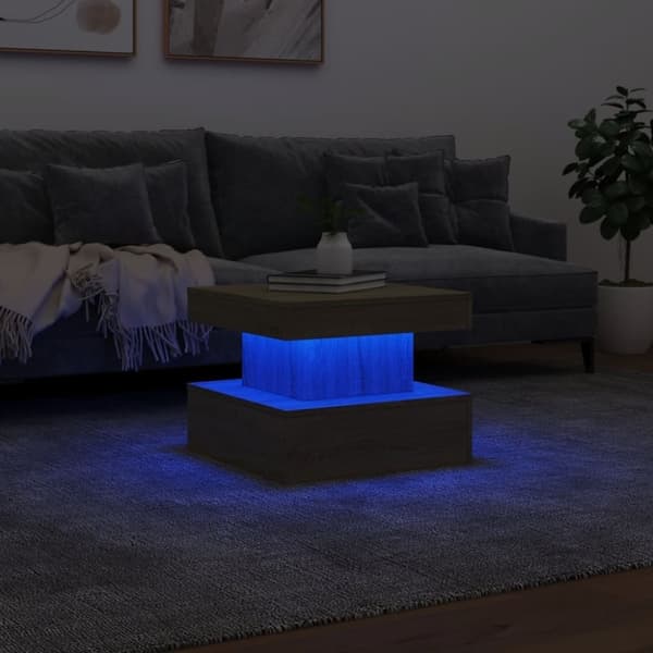 vidaXL Soffbord med LED sonoma-ek 50x50x40 cm