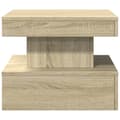 Miniatyrbild 7 av 11: vidaXL Soffbord med LED sonoma-ek 50x50x40 cm