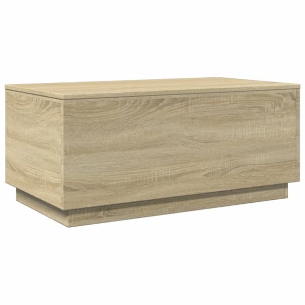 vidaXL sofabord med LED-lys 90x50x40 cm sonoma-eg