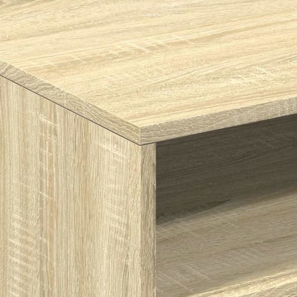 vidaXL sofabord med LED-lys 50x49x40 cm sonoma-eg