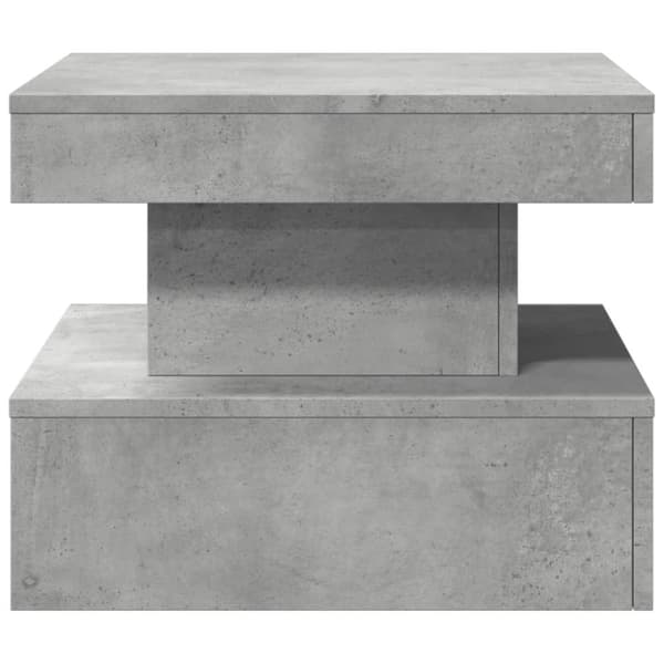 vidaXL Soffbord med LED betonggrå 50x50x40 cm