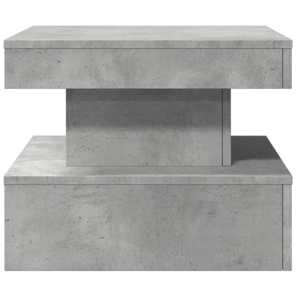 vidaXL Soffbord med LED betonggrå 50x50x40 cm