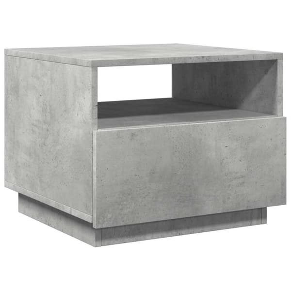 vidaXL sofabord med LED-lys 50x49x40 cm betongrå