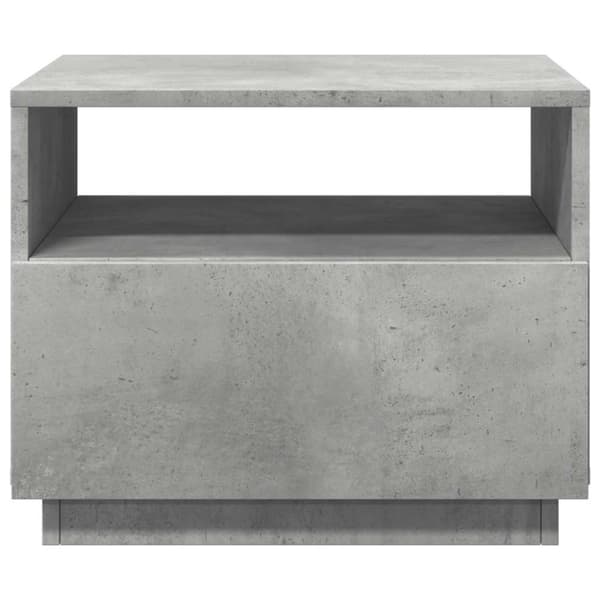 vidaXL sofabord med LED-lys 50x49x40 cm betongrå
