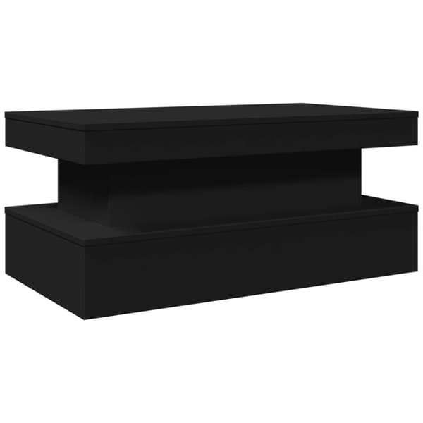 vidaXL sofabord med LED-lys 90x50x40 cm sort