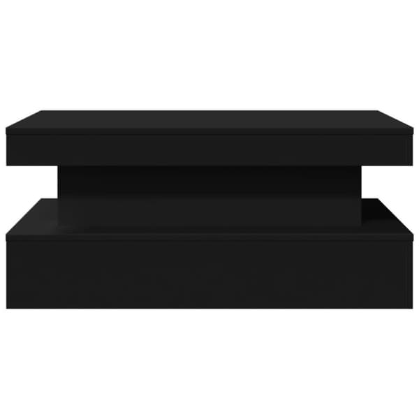vidaXL sofabord med LED-lys 90x50x40 cm sort