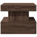 Miniatyrbillede 7 af 11: vidaXL sofabord med LED-lys 50x50x40 cm brun egetræ