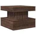 Miniatyrbillede 9 af 11: vidaXL sofabord med LED-lys 50x50x40 cm brun egetræ