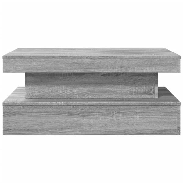 vidaXL sofabord med LED-lys 90x50x40 cm grå sonoma-eg
