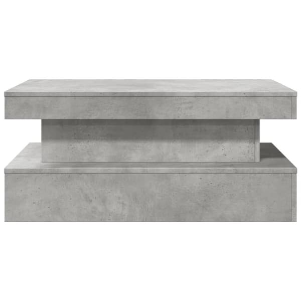 vidaXL Sohvapöytä LED-valoilla betoninharmaa 90x50x40 cm