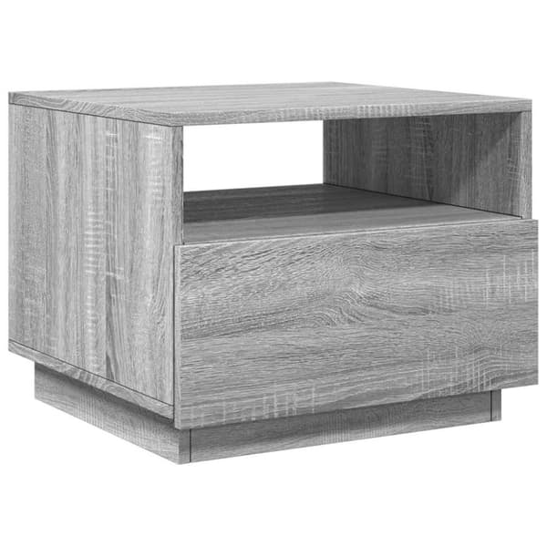 vidaXL sofabord med LED-lys 50x49x40 cm grå sonoma-eg