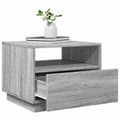 Miniatyrbillede 6 af 11: vidaXL sofabord med LED-lys 50x49x40 cm grå sonoma-eg