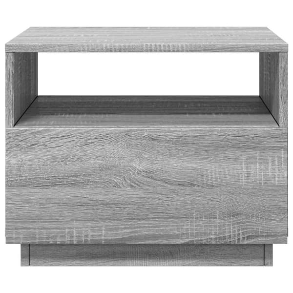 vidaXL sofabord med LED-lys 50x49x40 cm grå sonoma-eg