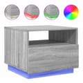 Miniatyrbillede 2 af 11: vidaXL sofabord med LED-lys 50x49x40 cm grå sonoma-eg