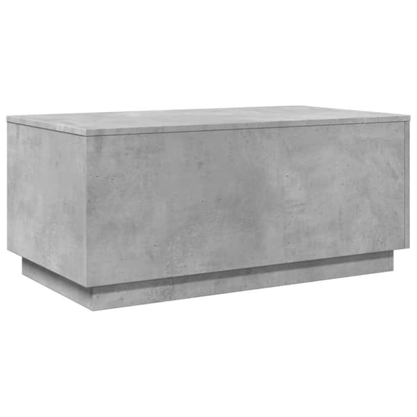 vidaXL Sohvapöytä LED-valoilla betoninharmaa 90x50x40 cm