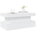 Miniatyrbilde 6 av 11: vidaXL Salongbord med LED-lys hvit 90x50x40 cm
