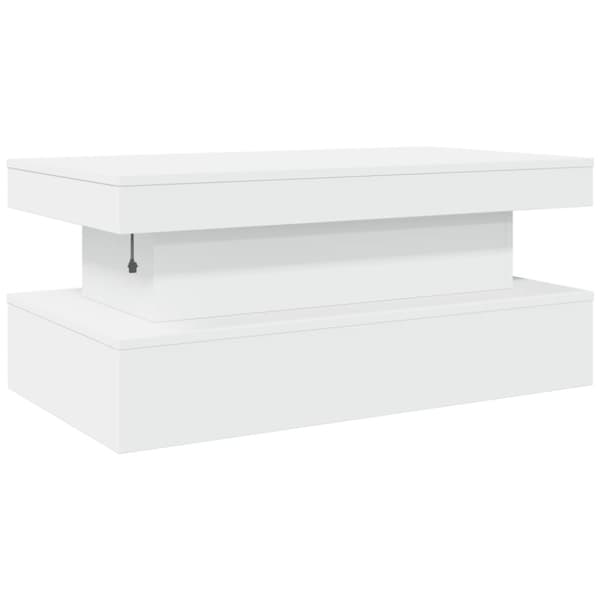 vidaXL sofabord med LED-lys 90x50x40 cm hvid
