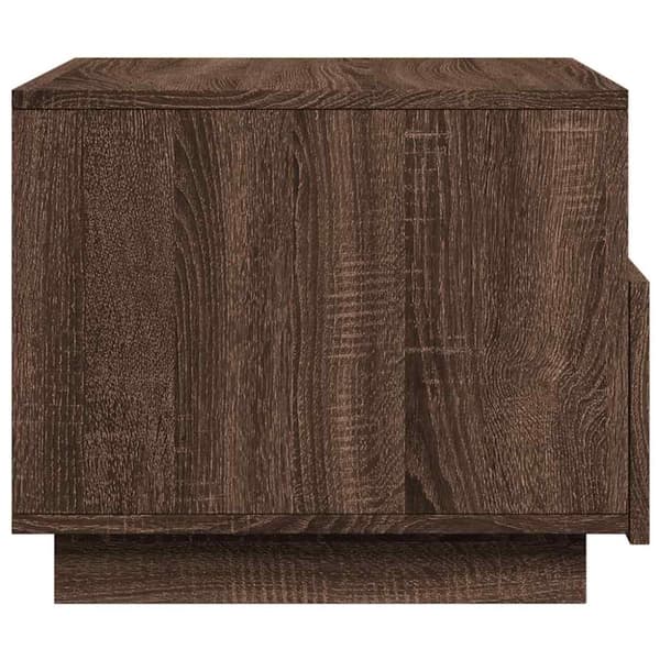 vidaXL Soffbord med LED brun ek 50x49x40 cm