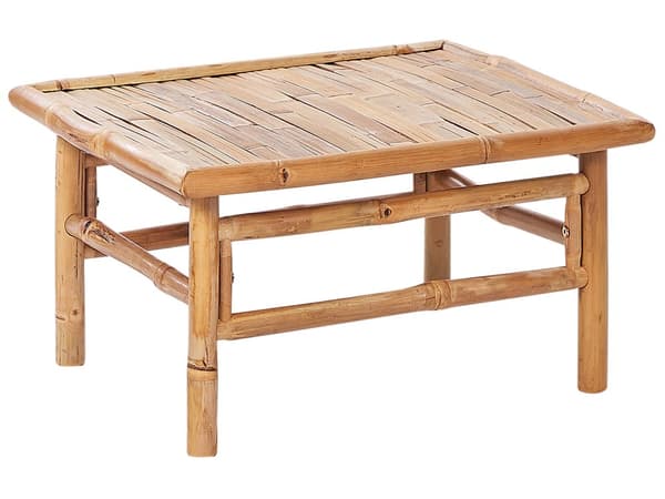 Soffbord Ljus Bambu 64 x 55 cm Rektangulärt Trädgårdsmöbler för Utomhusbruk Rustik design