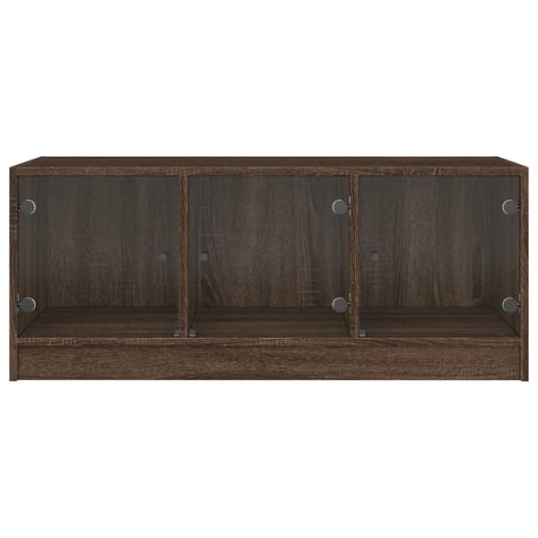 sofabord med glaslåger 102x50x42 cm brun egetræsfarve