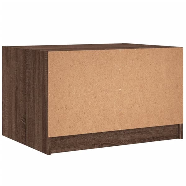 sofabord med glaslåger 68x50x42 cm brun egetræsfarve
