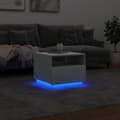 Miniatyrbild 5 av 10: Soffbord med LED vit 50x49x40 cm