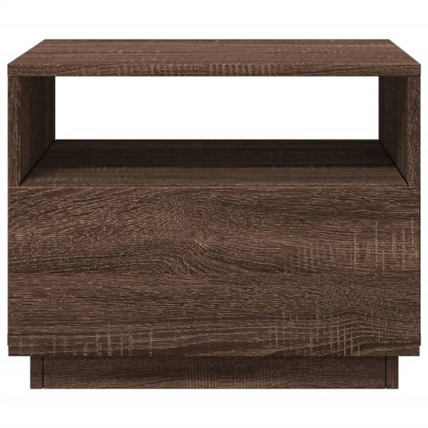 Sohvapöytä LED-valoilla ruskea tammi 50x49x40 cm