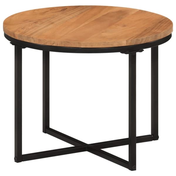 Soffbord 45x45x35 cm massivt akaciaträ och järn