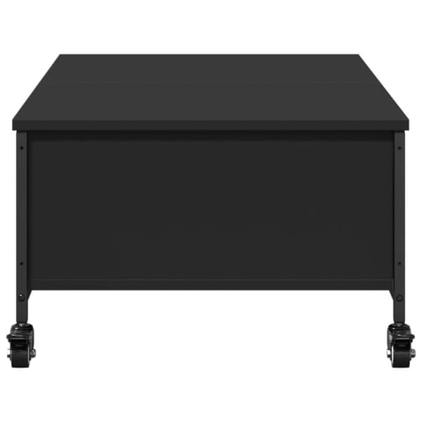Soffbord på hjul svart 91x55x34 cm konstruerat trä