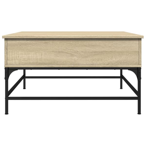 Sohvapöytä Sonoma-tammi 80x80x45 cm tekninen puu ja metalli
