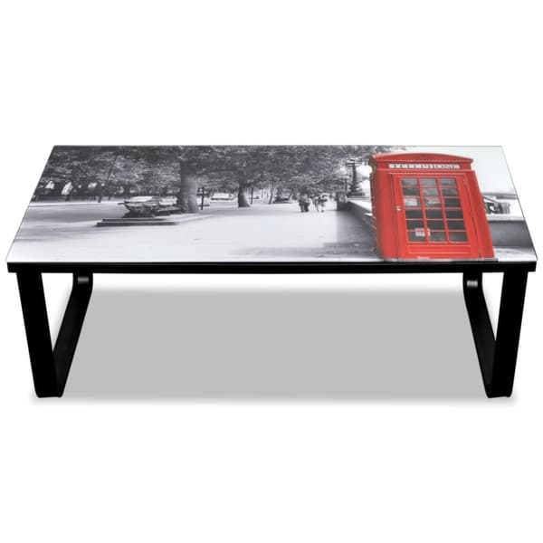 Soffbord med telefonkiosk glasskiva