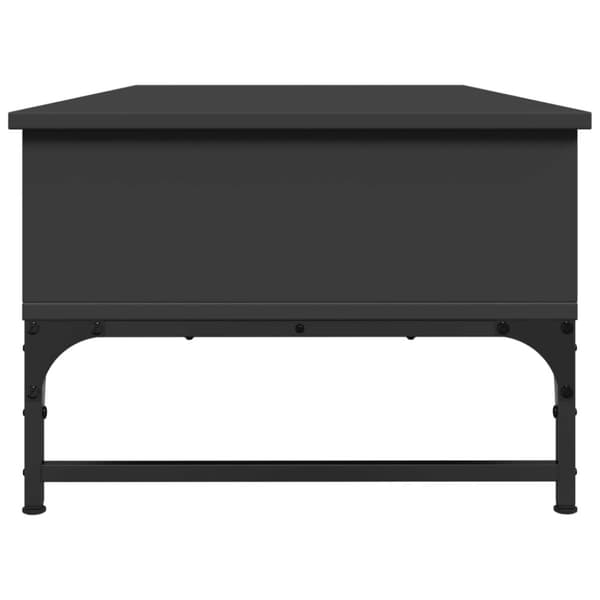 sofabord 100x50x35 cm massivt konstrueret træ og metal sort