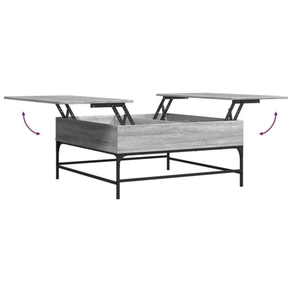 Soffbord grå sonoma 95x95x45 cm konstruerat trä och metall
