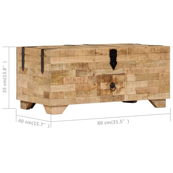 Soffbord massivt mangoträ 80x40x35 cm