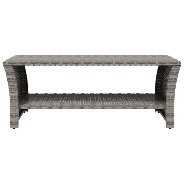 sofabord 100x50x40 cm polyrattan grå