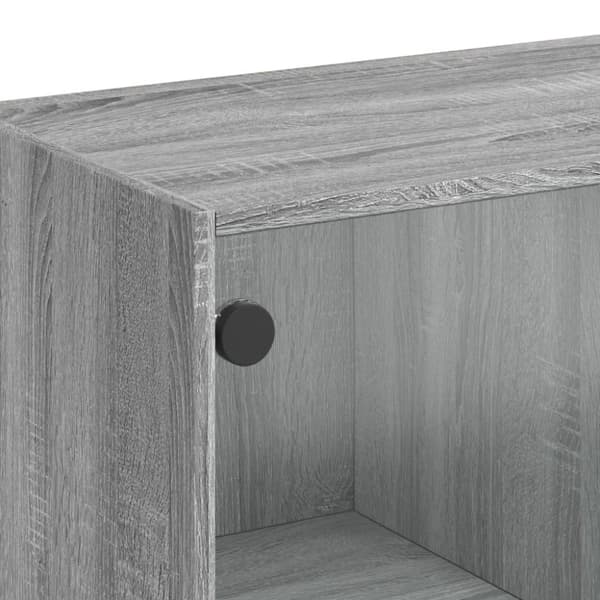 Soffbord med glasdörrar grå sonoma 102x50x42 cm