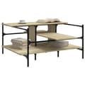 Miniatyrbillede 4 af 10: sofabord 100x100x48,5 cm konstrueret træ sonoma-eg