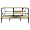 Miniatyrbillede 5 af 10: sofabord 100x100x48,5 cm konstrueret træ sonoma-eg