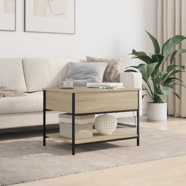 Soffbord sonoma-ek 70x50x50 cm konstruerat trä och metall