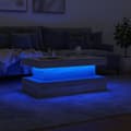Miniatyrbillede 5 af 10: sofabord med LED-lys 90x50x40 cm grå sonoma-eg