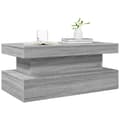 Miniatyrbillede 6 af 10: sofabord med LED-lys 90x50x40 cm grå sonoma-eg