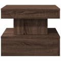 Miniatyrbillede 7 af 10: sofabord med LED-lys 50x50x40 cm brun egetræ