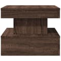 Miniatyrbillede 8 af 10: sofabord med LED-lys 50x50x40 cm brun egetræ