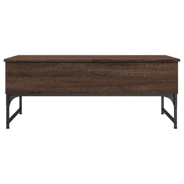 sofabord 100x50x40 cm konstrueret træ og metal brunt eg